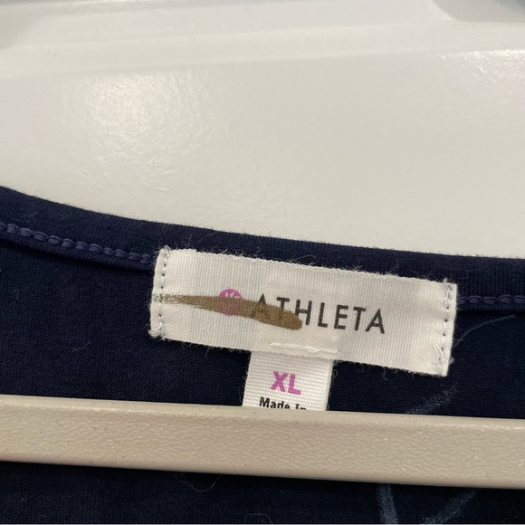 Athleta Ombré Tie-dye Navy Ruched Sleeveless Midi Tank Dress - Picture 4 of 7